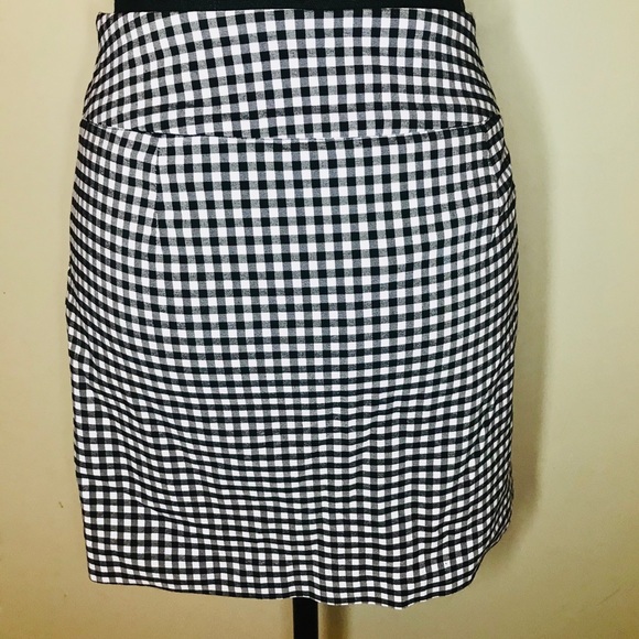 2/$20 Black and White Stretch Gingham Skirt - Picture 2 of 3